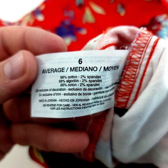 Gloria Vanderbilt Amanda Red Purple Floral Denim Size 6 Average Jean Shorts 29/6 - Picture 9 of 11